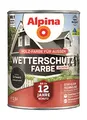 Produktbild: Alpina Holz-Wetterschutz-Farben – Schwarz, deckend – bis zu 12 Jahre Schutz vor Witterung und Nässe – schmutzabweisend, deckend & ergiebig – 2,5 Liter