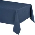 Produktbild: Elegante Tischdecke mit natürlicher Leinenoptik, Lina Tischdecke und Tischläufer, Größe und Farbe wählbar (Eckig 130x260 cm, Ozeanblau)