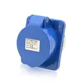 Produktbild: CEE-Kraftstrom-Einbausteckdose Schräg 32A 230V 6h IP44 3-polig (2P+E) Blau
