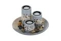 Produktbild: relaxdays Teelichthalter mit Tablett Teelichthalter Set mit Dekoschale
