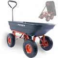 Produktbild: Kippwagen Fx-kw2175 Bis Max. 300kg Zuladung Und Max. 150 Kg Bei Gekippter Funktion, Transportwagen Mit Geschlossener Ladefläche Aus Kunststoff - Gartenkarre Für Ihre Geräte, Große Lufträder - Fuxtec