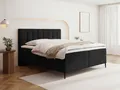 Produktbild: WFL GROUP Boxspringbett Allen mit Bettkasten, Boucle oder Samt, hohes Kopfteil & hohe Füße (erhältlich in 5 Größen: 120x200, 140x200, 160x200, 180x200, 200x200 cm), Doppelbett mit H4 Pocket Matratze, Foam Topper & Stauraum, Made in EU