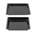 Produktbild: ICQN Backblech Set 455 × 375 × 30 & 60 mm Extra Tiefe, Kompatibel mit Bosch, Siemens, Constructa & Neff, Emaillierte Backbleche für Backofen & Herd