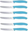 Produktbild: Victorinox 6 Stück Tafelmesser - Küchenmesser - Brötchenmesser Swiss Classic mit Wellenschliff - Swiss Made - Limited Edition Karibikblau
