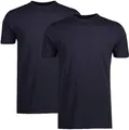 Produktbild: LERROS - Herren Rundhals Doppelpack Tshirt, Regular Fit, (2003014), Größe:L, Farbe:Night Blue (480)