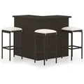 Produktbild: 4-tlg. Gartenbar-set Mit Kissen Poly Rattan Braun - Vidaxl