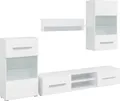 Produktbild: vidaXL 5-tlg. Wohnwand mit LED-Beleuchtung Mattweiß Holzwerkstoff