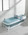 Produktbild: Schwänlein® Faltbare Badewanne Erwachsene 158x64x54cm | Klappbare mobile Badewanne ideal für kleine Badezimmer | foldable bathtub | tragbare Klappbadewanne zum Aufstellen blau