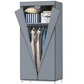 Produktbild: Retoo Kleiderschrank Aus Stoff, Stoffkleiderschrank, Faltschrank, Reißverschluß, Stoff, Kleiderständer, Aufbewahrung für Taschen, Spielzeug,Schuhe Graue, Farbe