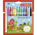Produktbild: STABILO Marker Fasermaler Trio Jumbo 12er-Sc auswaschbare Tinte