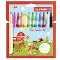 Produktbild: STABILO Trio Jumbo Kinder Farbig Marker Stifte - Faser Spitze Packung 12