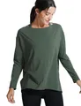 Produktbild: CRZ YOGA Damen Pima Baumwolle Sport Langarmshirt Fitness Yoga Langarm Leichte Shirt Longsleeve Lässig Oberteile Olivgrün 42