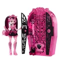 Produktbild: Monster High Skulltimate Secrets Puppen- und Accessoire-Set, Monster Mysteries Draculaura mit Kleiderschrank und mehr als 19 Überraschungen inklusive Puppenkleidung, HXH84