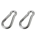 Produktbild: 2 Stück Feuerwehr Karabinerhaken 80 x 8 mm Karabiner Karabinerverschluss