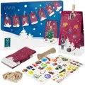 Produktbild: Adventskalender zum Befüllen: Adventskalender 2023 zum Selbstbefüllen mit 24 Deko-Tütchen und Zahlenaufklebern - DIY Adventskalender zum Basteln... - Weiß