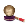 Produktbild: XDrum Klangschalen 13 cm Komplett Set inklusive passendem Kissen und Schlägel, handgehämmert in Indien - ideal für Meditations- und Therapiezwecke