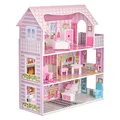 Produktbild: Balinco Puppenhaus aus Holz für Kinder ab 3 Jahre – Dollhouse mit Miniaturmöbeln – Großes Holzspielzeughaus mit 3 Etagen & 5 Zimmern – Pädagogisch wertvolles puppenstube mit Balkon & Zubehör