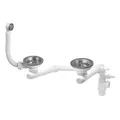 Produktbild: 30723182 Ablaufgarnitur und Siphon für Spüle 2 Becken mit rechteckigem Überla...
