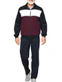 Produktbild: Herbold Herren Freizeitanzug Jogginganzug Trainingsanzug Sportanzug Jacke Hose Farbblock, bequem, auch Kurzgrößen (DE/NL/SE/PL, Numerisch, 26, Regular, Kurz, Schwarz/Grau-Melange/Bordeaux-Rot)