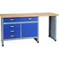 Produktbild: Kupper - Küpper Werkbank 12037, 170 cm breit, 1 Tür, 4 Schubladen, ultramarinblau