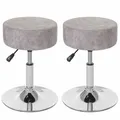 Produktbild: 2er-Set Hocker MCW-C22, Sitzhocker Schminkhocker, höhenverstellbar, vintage grau