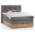 Produktbild: Belanoti Boxspringbett, Anthrazit, Textil, Echtholz,Eiche, 7-Zonen, 140x200 cm, Schlafzimmer, Betten, Boxspringbetten