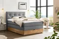 Produktbild: Belanoti MARBO Boxspringbett 140x200 mit Bettkasten 7-Zonen Taschenfederkern Matratze inklusive Visco Topper Bett 140x200 Eiche in der Farbe Anthrazit H2/H3 Polsterbett mit Massivholz Eiche