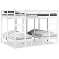 Produktbild: vidaXL Dreifach-Etagenbett Weiß 140x200/70x140 cm Massivholz Kiefer