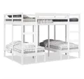 Produktbild: vidaXL Bett, Dreifach-Etagenbett Weiß 140x200/70x140 cm Massivholz Kiefer