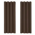 Produktbild: Deconovo Blickdicht Gardinen mit Ösen für Schlafzimmer Thermogardine Kälteschutz Vorhang, 138x117cm(HöhexBreite), Braun, 2er Set
