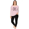 Produktbild: United Labels® Schlafanzug Disney Minnie Mouse Schlafanzug Pyjama Set Langarm Oberteil mit Hose rosa|schwarz L