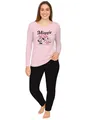 Produktbild: Disney Minnie Mouse Schlafanzug für Damen - Good Times Pyjama Set Langarm Oberteil mit Hose Rosa/Schwarz (DE/NL/SE/PL, Alphanumerisch, L, Regular, Regular, Rosa/Schwarz)