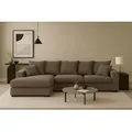Produktbild: Kaiser Möbel Ecksofa mit schlaffunktion und bettkasten, Sofa L-form, Couch L-form Gabon stoff Zoom Braun Ottomane Links - Braun