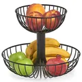 Produktbild: Zeller 27415 Obst-Etagere, 2-lagig, Metall, schwarz, ca. Ø 32 x 25,8 cm, Obstschale, Etagere, Aufbewahrung
