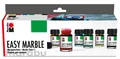 Produktbild: Marabu Marmorierfarbe Easy Marble Starter-Set 6 x 15 ml, Grundfarben #1142.6299