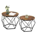 Produktbild: VASAGLE Couchtische-Set rund Spanplatte braun, 2 Set
