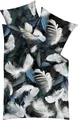 Produktbild: Kaeppel Mako Satin 135x200cm Digitaldruck Bettwäsche 2 tlg. Wolf Urwald Federn Abstrakt Baumwolle, Farbe:Federn