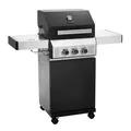 Produktbild: TAINO BLACK 2+1 Gasgrill mit Seitenbrenner Gusseisen-Rost Gasgrill 2 Brenner Standgrill Matt Schwarz