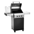 Produktbild: TAINO BLACK 2+1 Gasgrill mit Seitenbrenner Gusseisen-Rost Gasgrill 2 Brenner Standgrill Matt Schwarz
