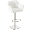 Produktbild: CLP Barhocker Damaso Kunstlederbezug weiß/edelstahl
