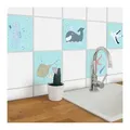 Produktbild: K&L Wall Art Fliesenaufkleber Klebefliese Sticker Set selbstklebend Ozean Fische Badezimmer blau 15 cm x 15 cm