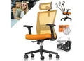 Produktbild: KESSER® Bürostuhl mit verstellbaren Armlehnen Drehstuhl mit Lendenwirbelstütze Rückenschonend Schreibtischstuhl ergonomisch mit Kopfstütze Office Chair Wippfunktion bis 125° mit 5x Gummirollen