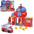 Produktbild: PAW PATROL – Fire Rescue Feuerwehr-Station mit Licht- und Soundeffekten, Wasserkanone, Rutschstange und Startrampe, ca. 38 cm, inkl. Marshall-Figur und Feuerwehrauto, für Kinder ab 3 Jahren