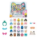 Produktbild: Squish-a-longs SQAL0033-25er Pack - Serie 1-25x 2,5 cm Mini-Squish mit 5 Zubehörteilen, Ring und Collectors Guide - Sammeln, Tauschen und Spielen