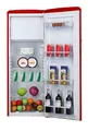 Produktbild: Amica KSR 364 150 R Retro Kühlschrank/Rot /218 L/Gemüseschublade/LED-Beleuchtung/Gefrierfach