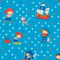 Produktbild: Geschenkpapier 70cm x 2m Rolle mit Motiv Piraten Sterne Schatzsuche Geburtstag Kinder Junge blau