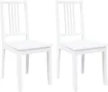 Produktbild: vidaXL Esszimmerstühle 2 Stk. Weiß Massivholz Gummibaum