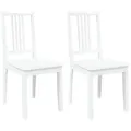Produktbild: vidaXL Esszimmerstühle 2 Stk. Weiß Massivholz Gummibaum
