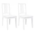 Produktbild: vidaXL Esszimmerstuhl Esszimmerstühle 2 Stk. Weiß Massivholz Gummibaum (2 St)