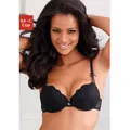 Produktbild: LASCANA Push-up-BH mit Jacquardspitze und herausnehmbaren Kissen, Dessous schwarz 90